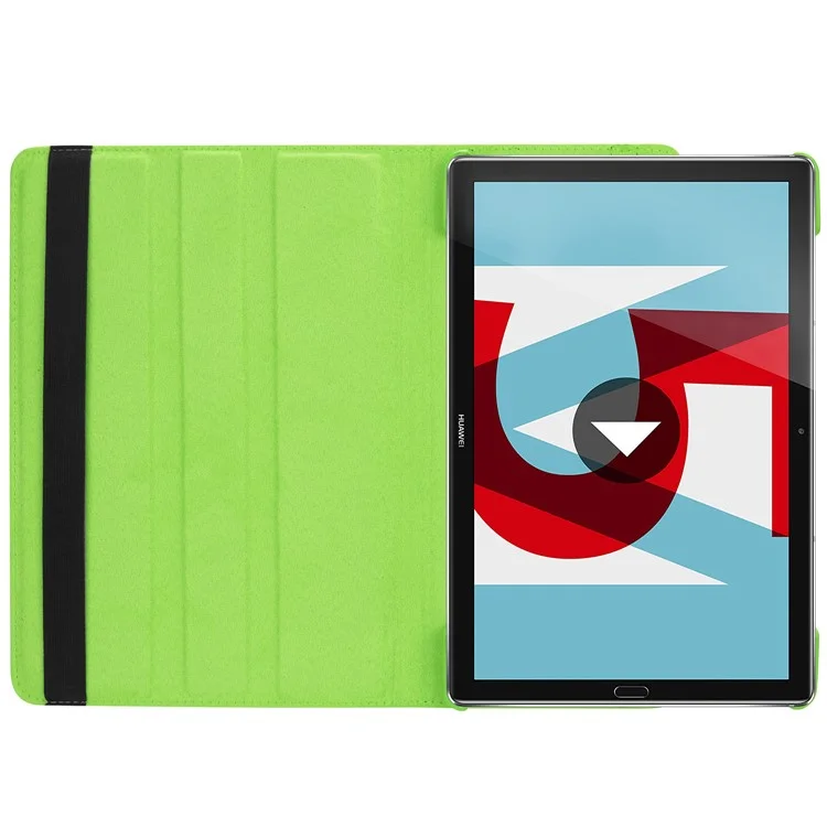 Litchi Grain Leather Stand Protection Cover for Huawei Mediapad M5 10 / M5 10 (Pro) with Elastic Band - Green
