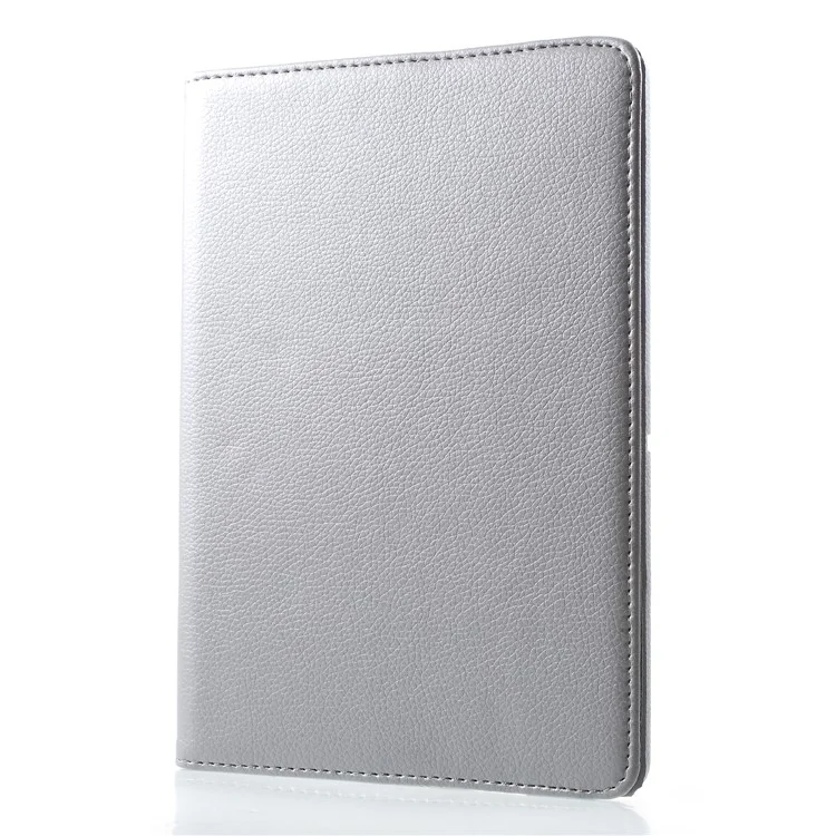 Litchi Skin Leather Case with Rotating Stand for Huawei MediaPad T3 10 - Silver