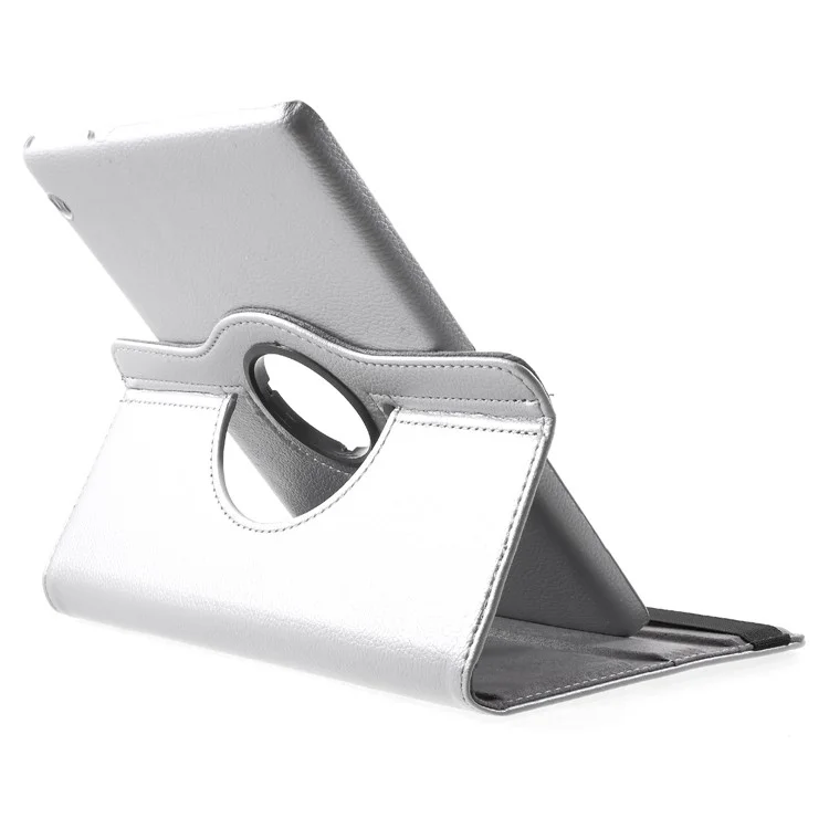Litchi Skin Leather Case with Rotating Stand for Huawei MediaPad T3 10 - Silver