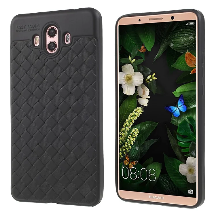 Woven Texture Soft TPU Case for Huawei Mate 10 - Black