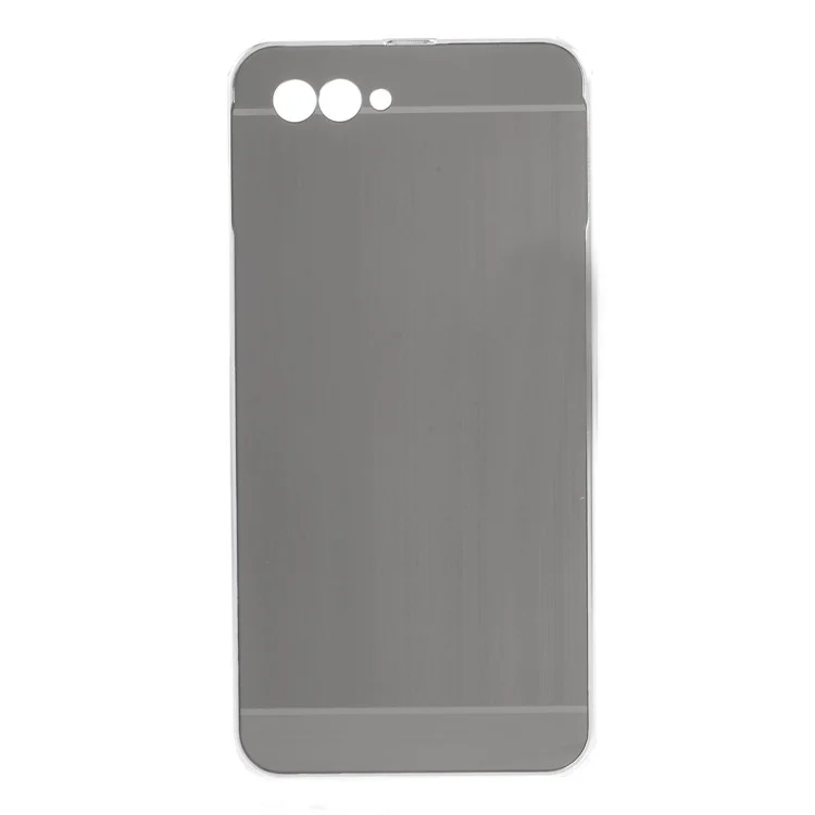 Slide-on Drop-proof Brushed PC Plate + Metal Bumper Hybrid Case for Huawei nova 2s - Grey