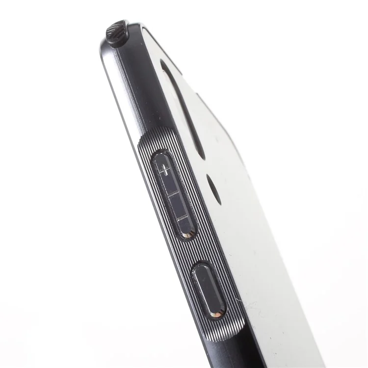 Plated Aluminum Alloy Bumper + Brushed PC Plate Drop-proof Back Case for Huawei P20 - Grey