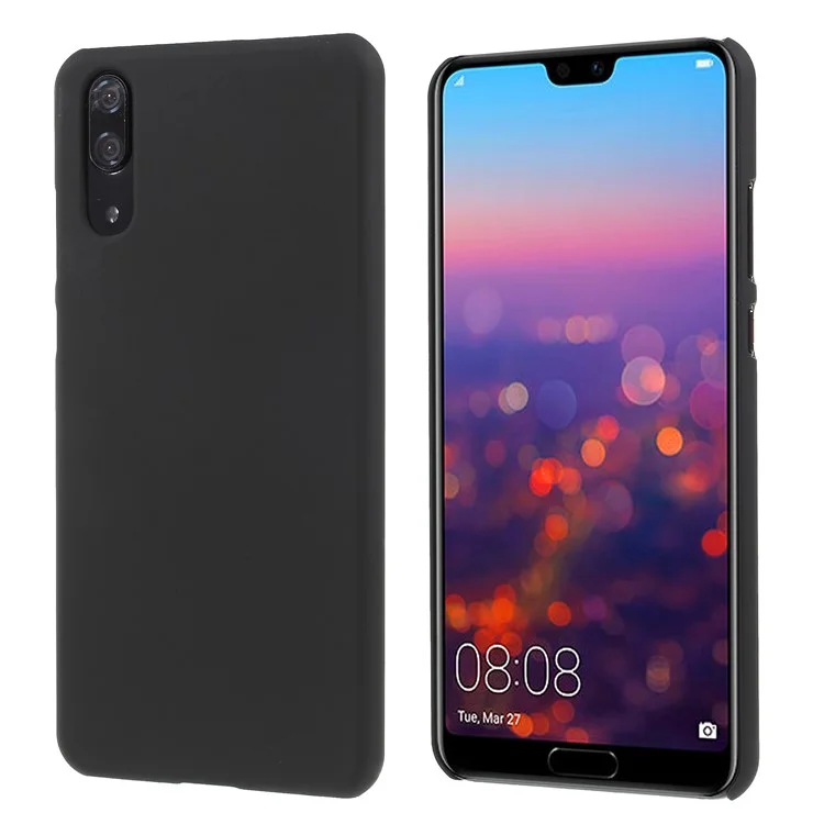 Rubberized PC Hard Protective Shell for Huawei P20 - Black