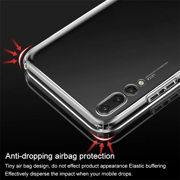IMAK Anti-drop TPU Back Case + Screen Protector for Huawei P20 Pro - Transparent