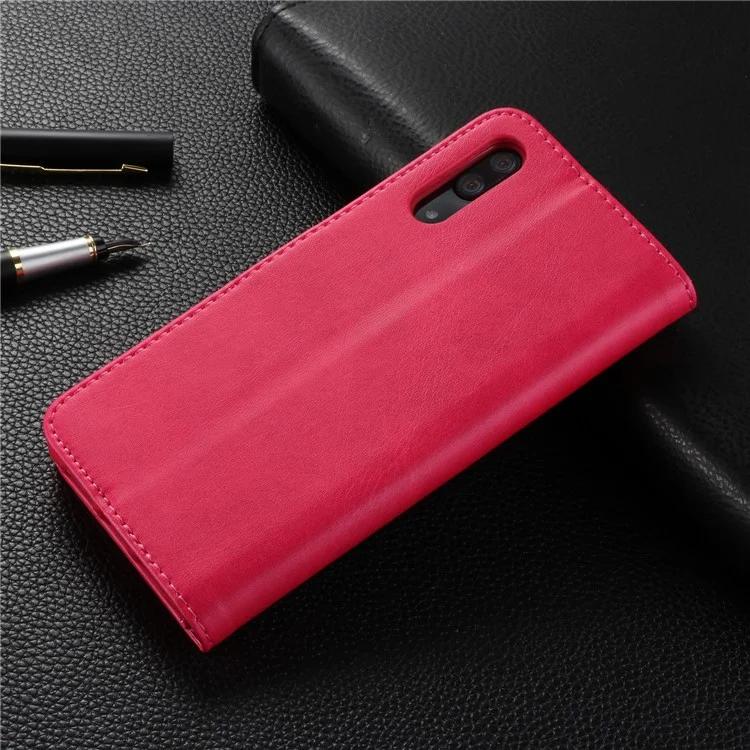 LC.IMEEKE Wallet Stand Leather Phone Cover for Huawei P20 - Rose