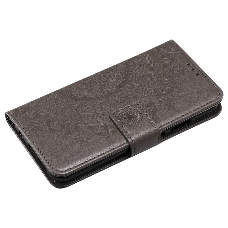 Imprinted Mandala Pattern PU Leather Protection Mobile Phone Case for Huawei P20 Lite / Nova 3e - Grey