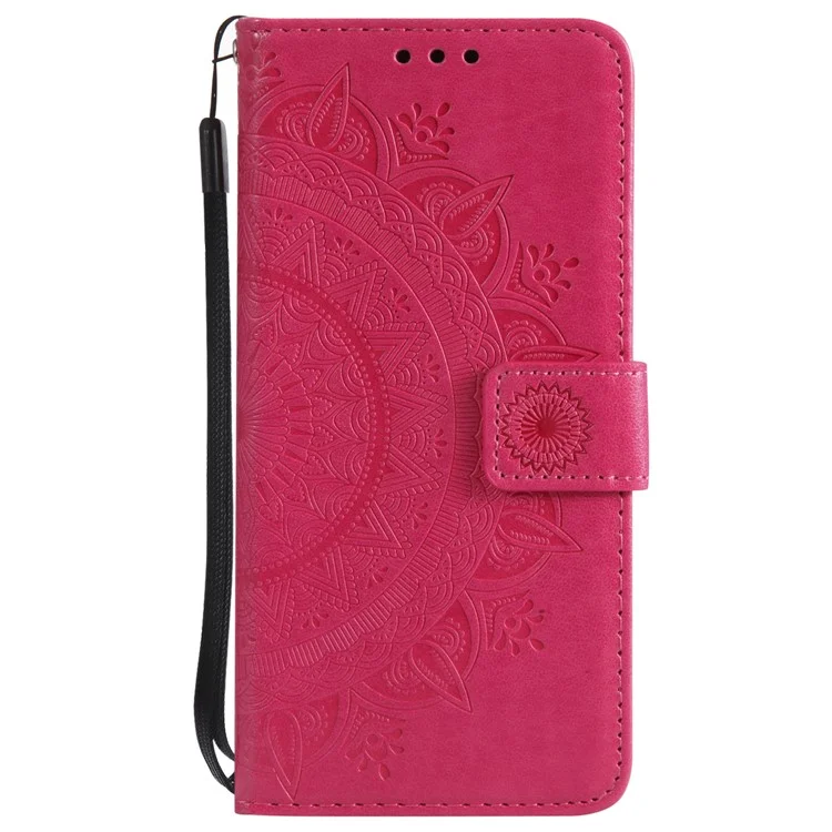 Gedruckter Mandala -muster PU Leder Brieftaschen -standschutzhülle Für Huawei P20 Lite / Nova 3e - Rose