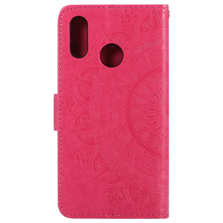 Mandala Pattern Patter PU PU Capa de Tapa de Catalha de Calaro Para Huawei P20 Lite / Nova 3e - Rosa