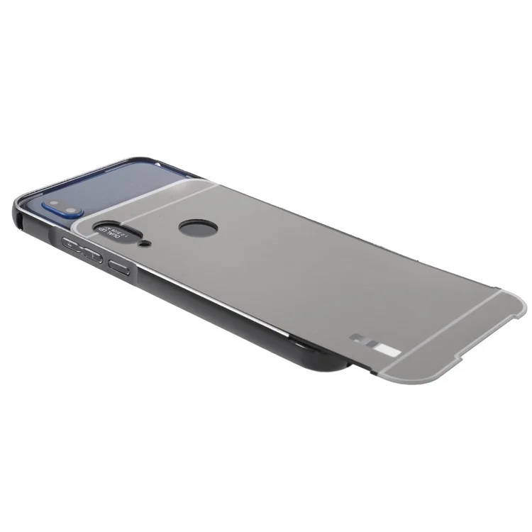 Mirror-like Slide-on Drop-proof PC Plate + Metal Bumper Hybrid Shell for Huawei P20 Lite / Nova 3e - Black