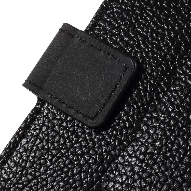 Litchi Grain PU Leather Stand Wallet Phone Case for Huawei Y9 (2018)/Enjoy 8 Plus - Black