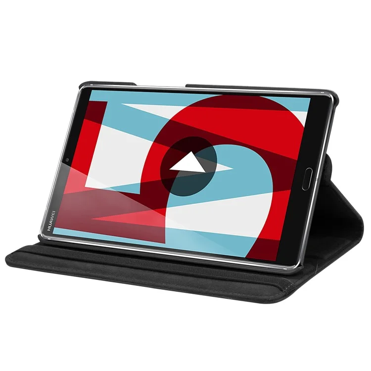 Litchi Grain Leather Stand Tablet Case for Huawei MediaPad M5 8 with Elastic Band - Black