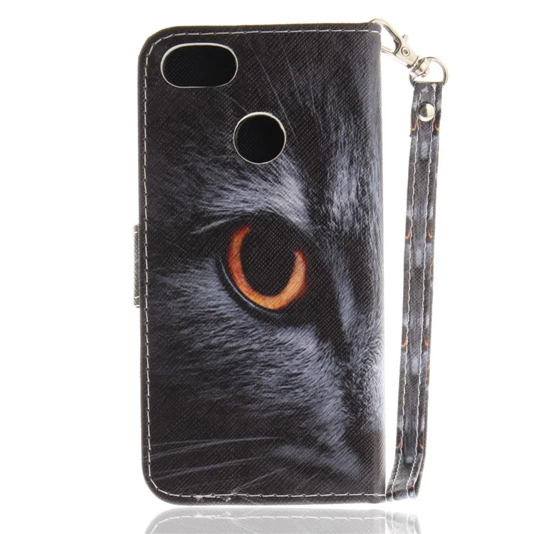 Printing Pattern Magnetic Stand Leather Wallet Cell Phone Case with Strap for Huawei P9 lite mini/Y6 Pro (2017)/Enjoy 7 - Eyes