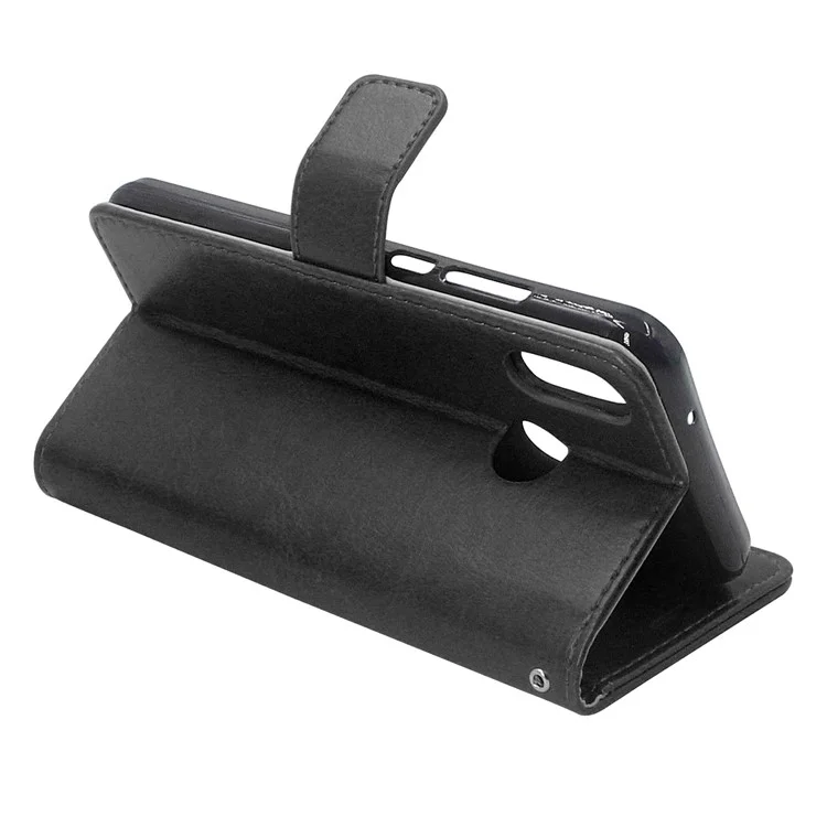 ENKAY Crazy Horse Wallet Stand Leather Phone Case for Huawei P20 Lite / Nova 3e - Black