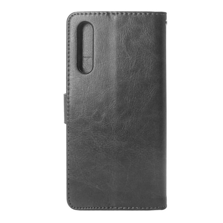 ENKAY Crazy Horse Wallet Stand Leather Cell Phone Case for Huawei P20 - Black