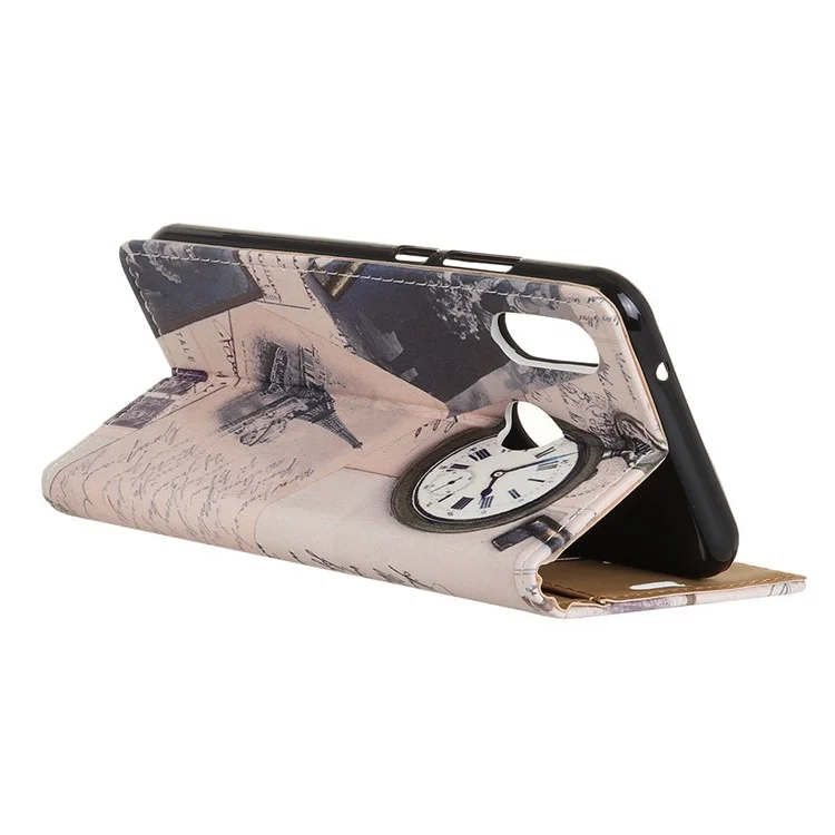 Pattern Printing Wallet Leather Stand Case for Huawei P20 Lite / Nova 3e - Eiffel Tower and Characters