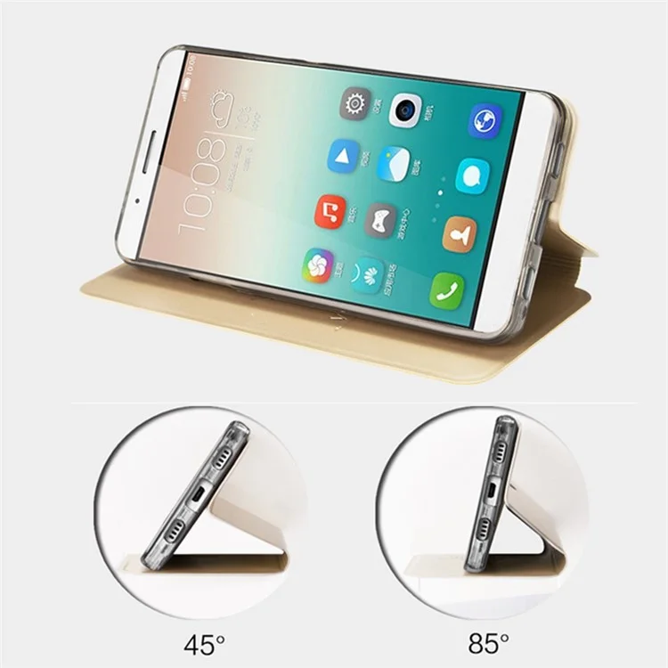 MOFI Vintage Classical Manganese Steel Leather Case for Huawei ShotX / Honor 7i - Champagne Gold