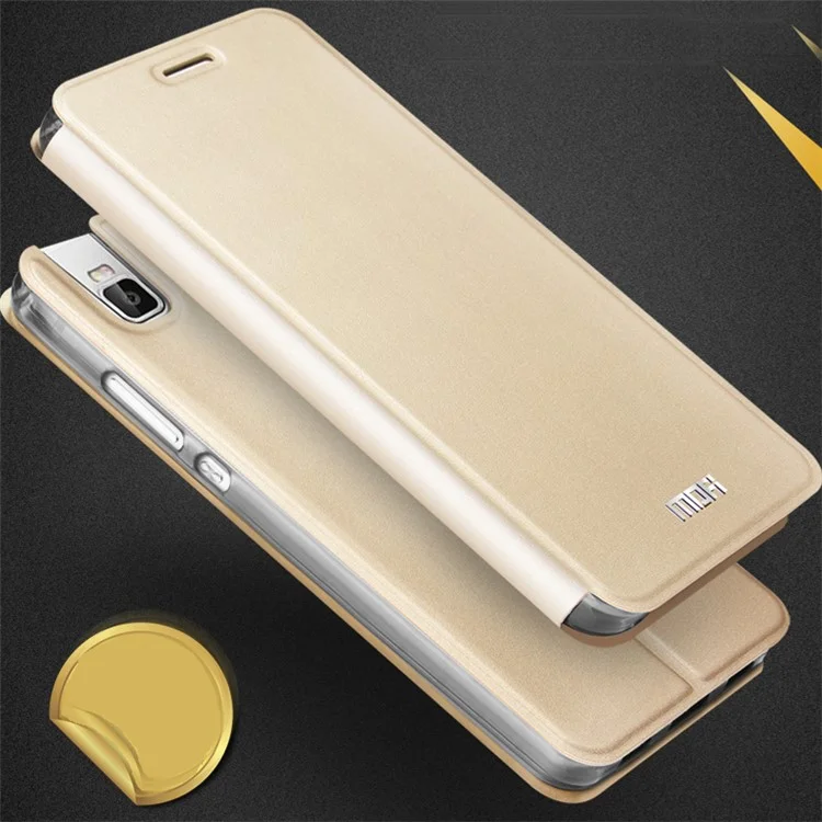 MOFI Vintage Classical Manganese Steel Leather Case for Huawei ShotX / Honor 7i - Champagne Gold