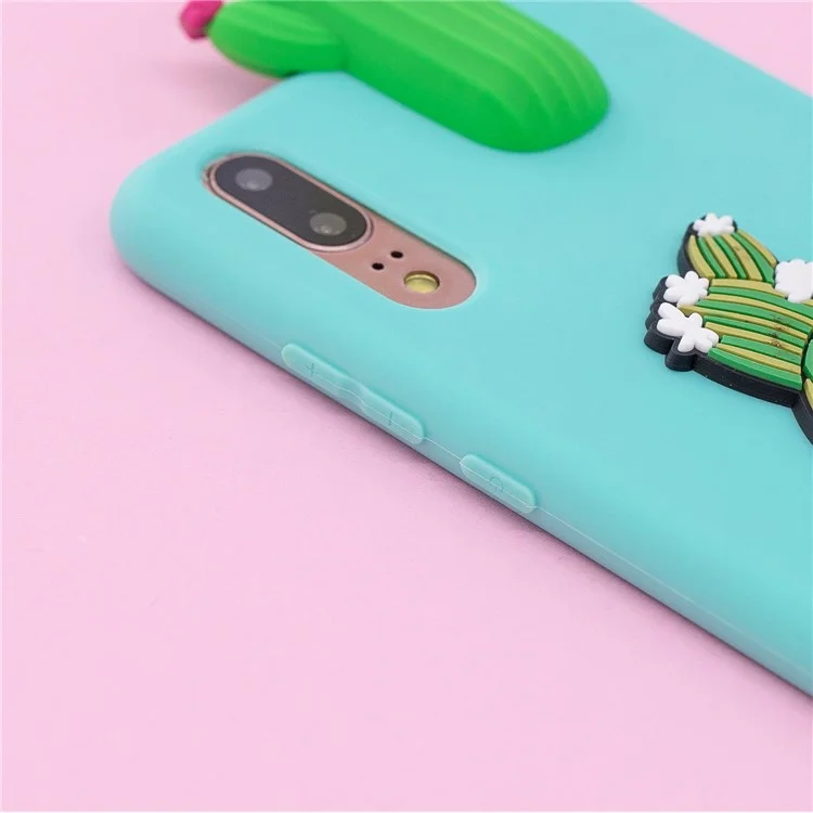 3D Cute Doll Pattern Printing TPU Cell Phone Case for Huawei P20 - Cactus
