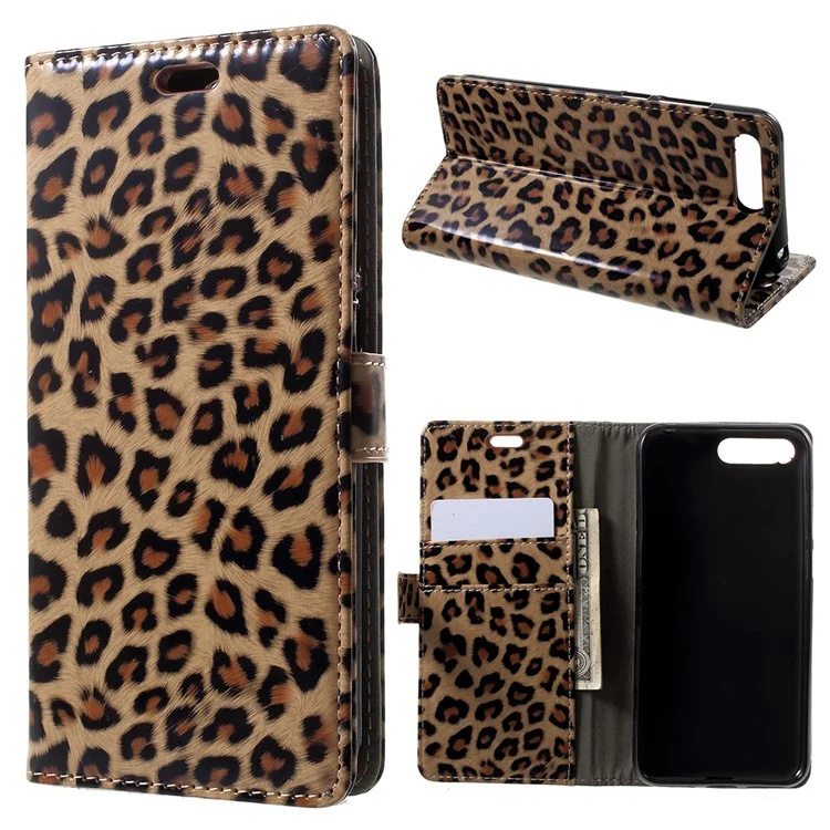 Leopard Pattern Leather Wallet Stand Mobile Phone Case for Huawei Y6 (2018) / Honor 7A (without Fingerprint Sensor)