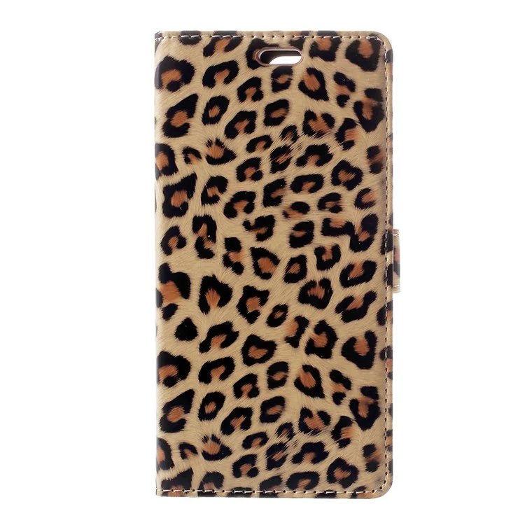 Leopard Pattern Leather Wallet Stand Mobile Phone Case for Huawei Y6 (2018) / Honor 7A (without Fingerprint Sensor)