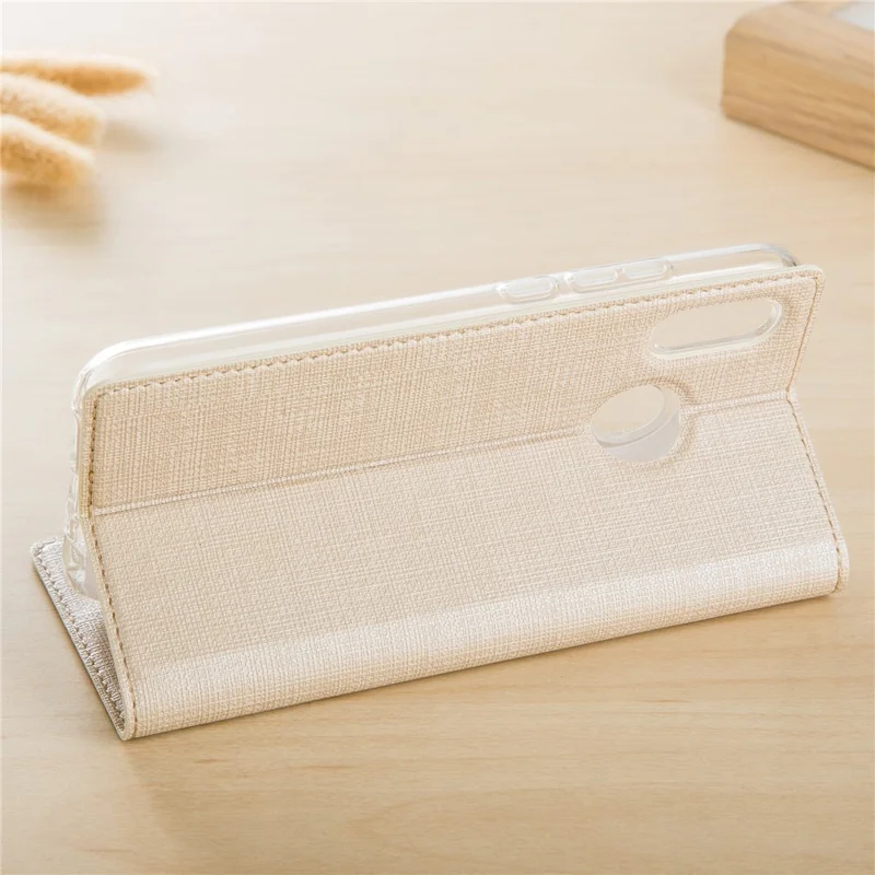 VILI DMX Auto-absorbed PU Leather Phone Casing for Huawei P20 Lite / Nova 3e - Gold