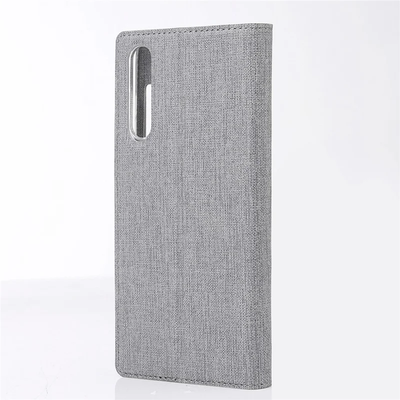 غطاء VILI DMX الجلدي بنافذة عرض وملمس متقاطع لهواوي P20 Pro - رمادي