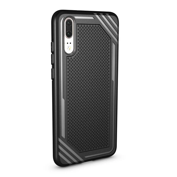 For Huawei P20 Anti-slip Armor TPU Mobile Phone Case - Black