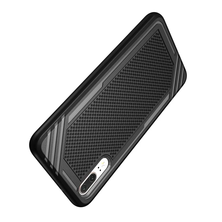 For Huawei P20 Anti-slip Armor TPU Mobile Phone Case - Black