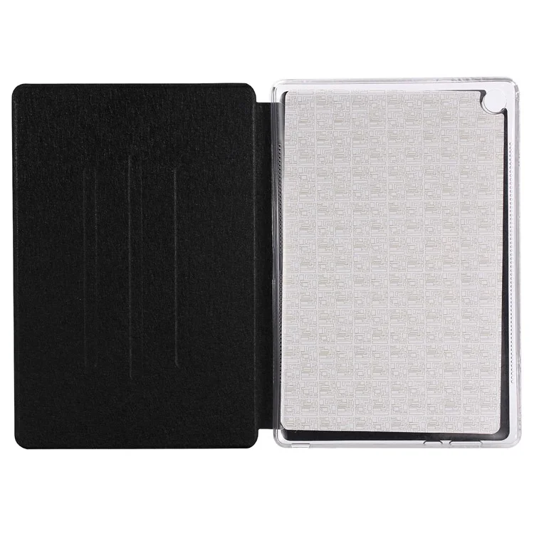 Silk Texture Leather Stand Case for Huawei MediaPad M5 10 / M5 10 (Pro) - Black