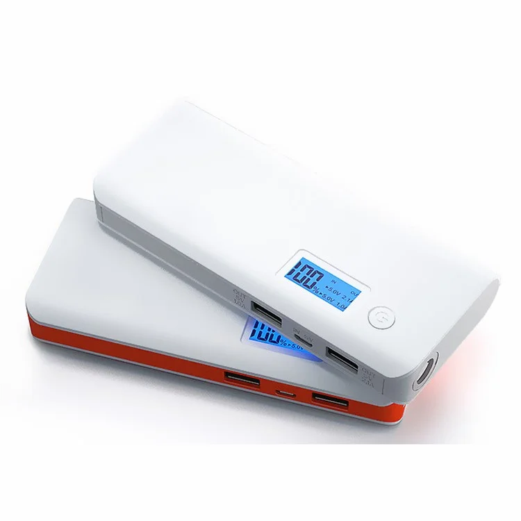 8000mAh 2.1A Dual-port Power Bank Charger with LCD Display - Grey