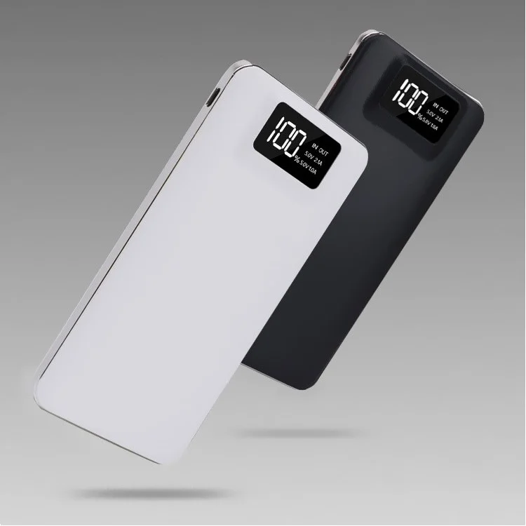 T13 8000mAh Dual USB Outputs Power Bank with LED Display for Smart Phones and Tablets - Black