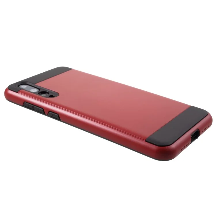 For Huawei P20 Pro Brushed PC + TPU Hybrid Case - Red