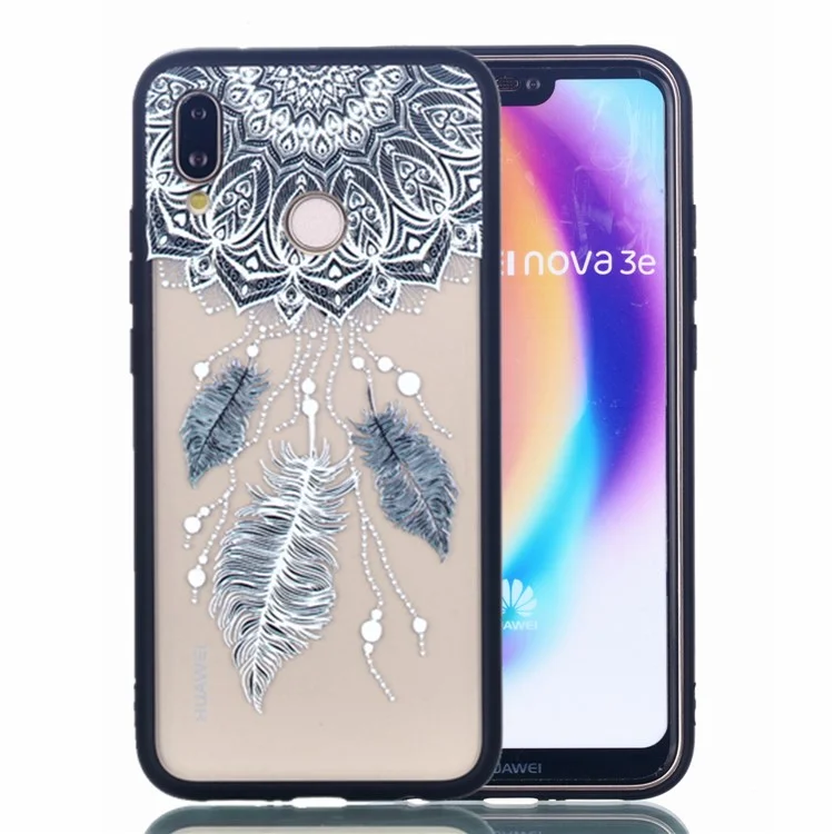 Rubberized Embossed PC + TPU Phone Case for Huawei P20 Lite/Nova 3e - Dream Catcher