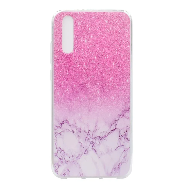Pattern Printing Soft TPU Back Case for Huawei P20 - Pink Marble