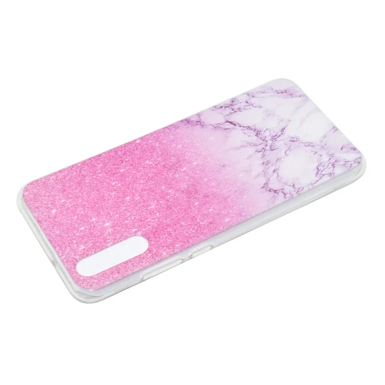 Pattern Printing Soft TPU Back Case for Huawei P20 - Pink Marble