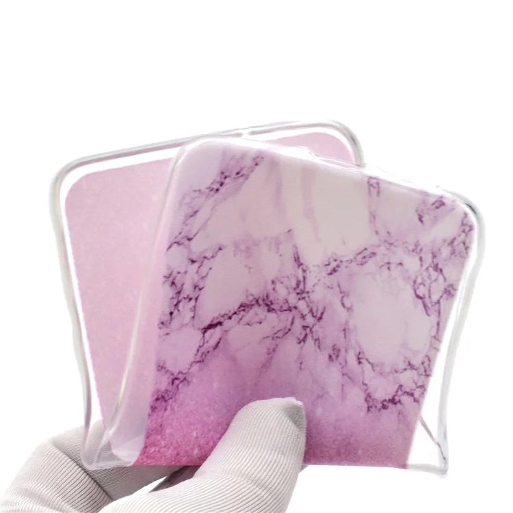 Pattern Printing Soft TPU Back Case for Huawei P20 - Pink Marble