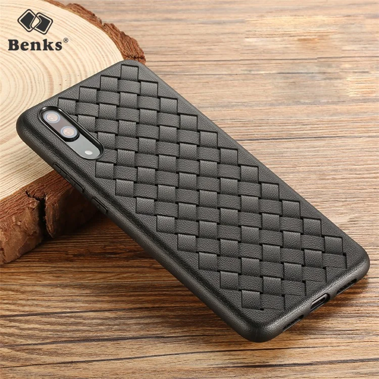 BENKS Woven Texture Soft TPU Phone Shell for Huawei P20 - Black