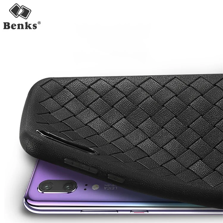 BENKS Woven Texture Soft TPU Phone Shell for Huawei P20 - Black