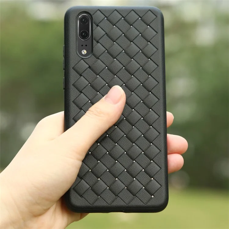 BENKS Woven Texture Soft TPU Phone Shell for Huawei P20 - Black