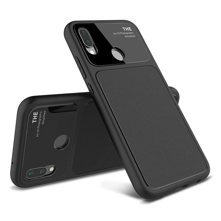 LENUO for Huawei P20 Lite / Nova 3e (China) Soft TPU + Tempered Glass Protection Back Case - Black