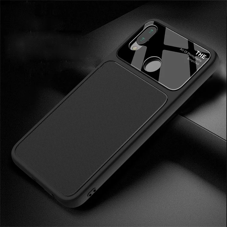 LENUO for Huawei P20 Lite / Nova 3e (China) Soft TPU + Tempered Glass Protection Back Case - Black