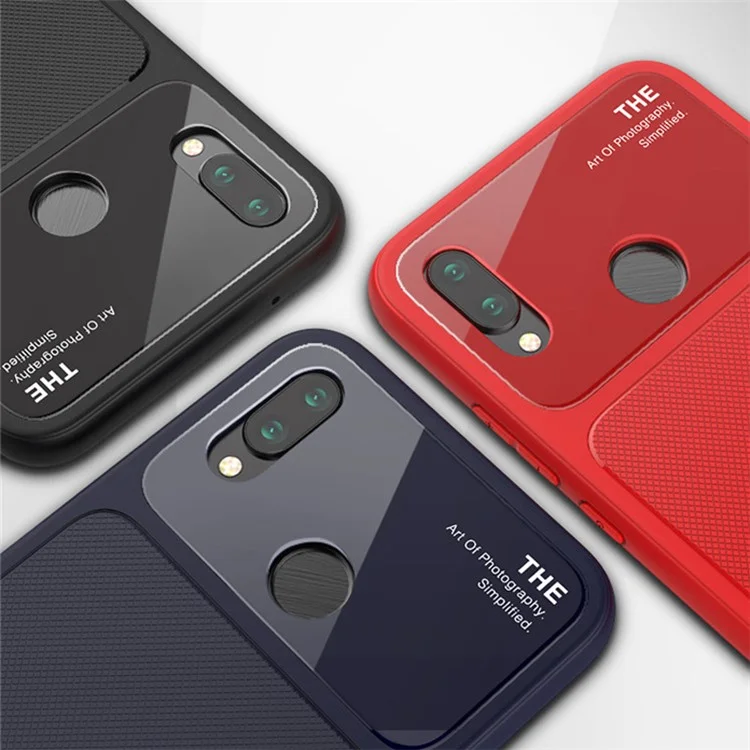 LENUO for Huawei P20 Lite / Nova 3e (China) Soft TPU + Tempered Glass Protection Back Case - Black