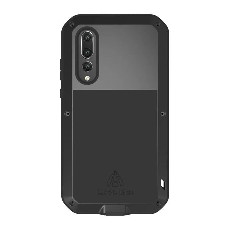 Love Mei Para Huawei P20 Pro a Prueba de Choque Potente Defensor de Metal Cubierta de Teléfono Móvil de Defensa Móvil - Negro