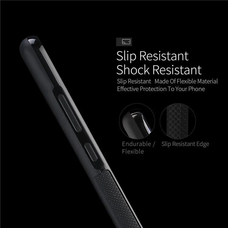 DUX DUCIS Pocard Series Card Holder PU Leather Coated TPU Case for Huawei P20 Lite/Nova 3e - Black
