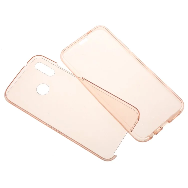 2-in-1 Touchable TPU Case (Front + Back) for Huawei P20 Lite/Nova 3e - Pink
