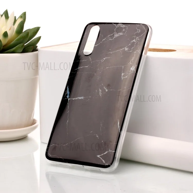 Marble Pattern IMD TPU Case for Huawei P20 - Black