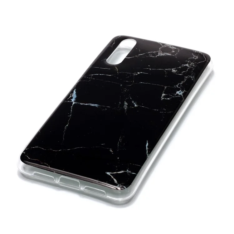 Marble Pattern IMD TPU Case for Huawei P20 - Black