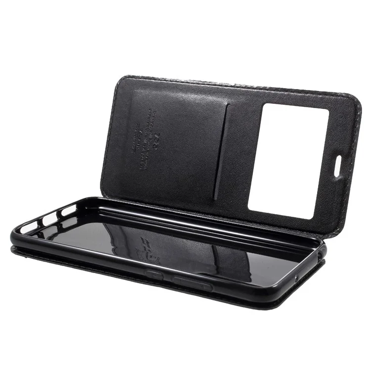 ROAR KOREA View Window Noble Leather Flip Stand Case for Huawei P20 Pro - Black