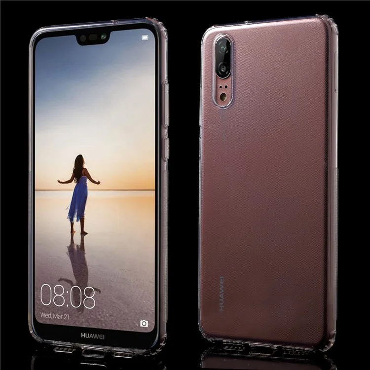 Drop-resistant Clear TPU Cell Phone Case Cover for Huawei P20