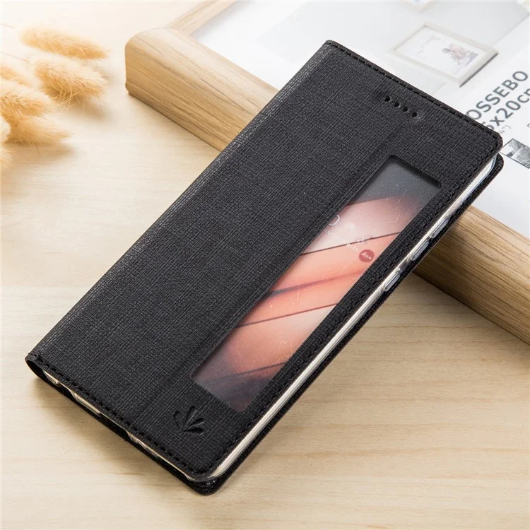 VILI DMX Folding Stand View Window Leather Phone Case for Huawei P20 - Black